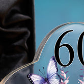 Personalised Any Age Birthday Butterflies Heart Block In Gift Box 13th 16th 18th 21st 30th 40th 50th 60th 70th 80th 90th