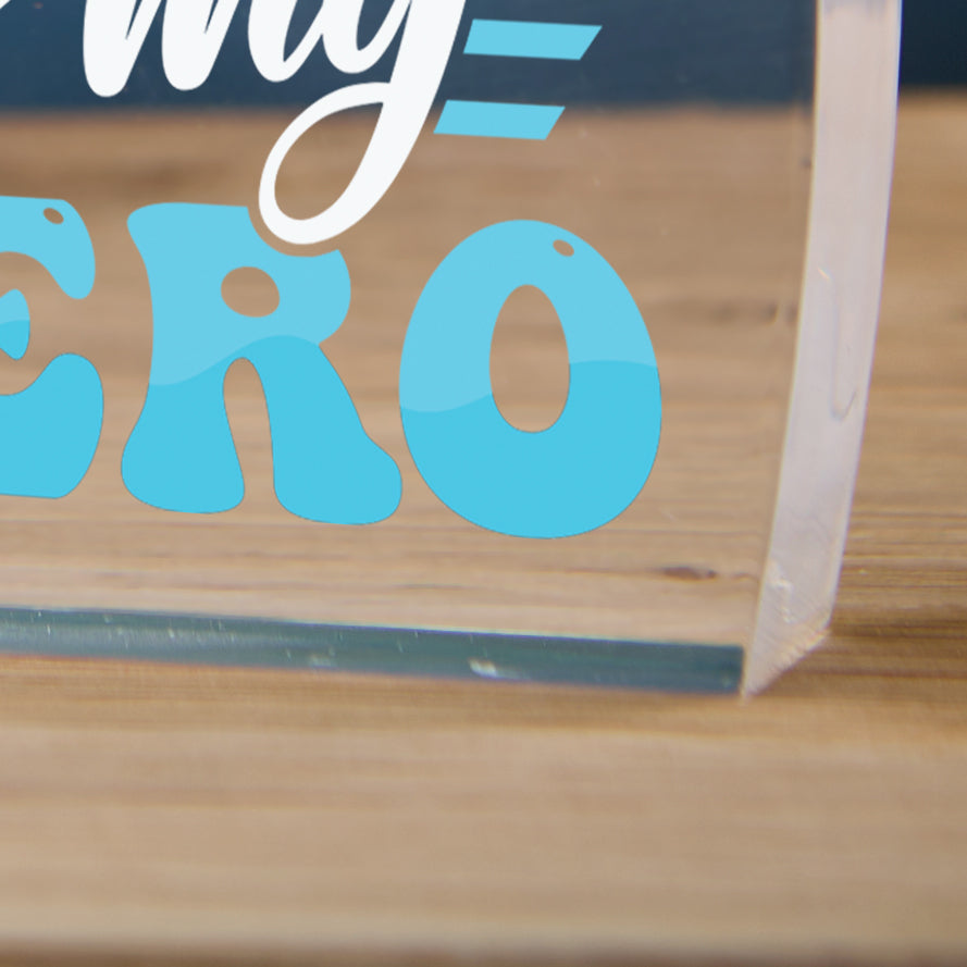 Personalised Dad Gift Heart Block In Gift Box My Dad My Hero Personalised Plaque Gift ukgiftstoreonline