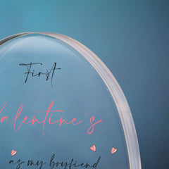 Personalised First Valentines Day Boyfriend Heart Block In Gift Box