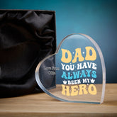 Personalised Dad Gift Heart Block In Gift Box My Dad Always My Hero