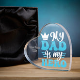 Personalised Dad Gift Heart Block In Gift Box My Dad My Hero