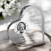 Photo Personalised Memorial Acrylic Glass Heart Block In Gift Box