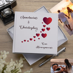 Personalised Our Honeymoon Love Hearts Photo Album Honeymoon Memory Keepsake
