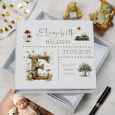 Personalised Cute Baby Photo Album Woodland Theme Memory Keepsake Album With Birth Details