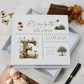 Personalised Cute Baby Photo Album Woodland Theme Memory Keepsake Album With Birth Details