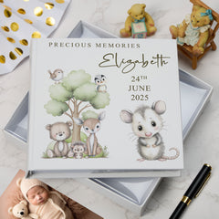 Personalised Baby Photo Album Woodland Animals Theme Photo Memory Storage Keepsake Album