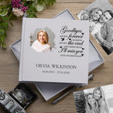 Personalised Memorial Photo White Album With Sentiment Goodbyes Are Not Forever For 50 x 6x4 Photos