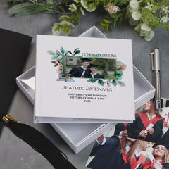 Personalised Elegant Graduation Photo Album Gift Leaves Frame Custom Photo Keepsake