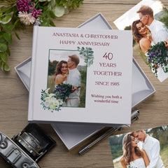 Personalised White 40 Years Together Anniversary Wedding Photo Keepsake Gifts Love Memory Photo Album
