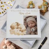 Personalised Welcome To The World Baby Photo Album Cute Sleeping Animals Design Memory Book Special Keepsake Album