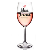 Personalised Nan Wine Glass Gift For Her With Love Heart Any Occasion Personalised Gin Glass ukgiftstoreonline