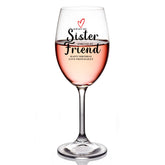 Personalised Sister Wine Glass Gift For Her With Love Heart Any Occasion