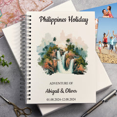Personalised Philippines Holiday Memory Scrapbook Journal Photo Albums Adventures Photo Album ukgiftstoreonline Maria Christina Falls A4 Portrait