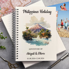 Personalised Philippines Holiday Memory Scrapbook Journal Photo Albums Adventures Photo Album ukgiftstoreonline Taal Volcano A4 Portrait