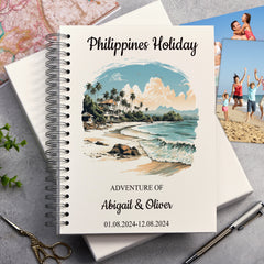 Personalised Philippines Holiday Memory Scrapbook Journal Photo Albums Adventures Photo Album ukgiftstoreonline Tropical Beach A4 Portrait