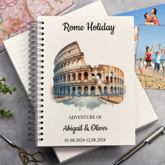Personalised Rome Holiday Memory Scrapbook Journal Photo Albums Adventures Photo Album ukgiftstoreonline Colosseum A4 Portrait