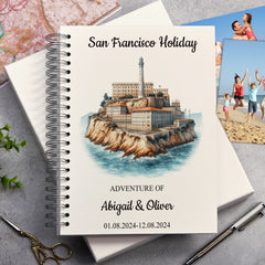 Personalised San Francisco Holiday Memory Scrapbook Journal Photo Albums Adventures Photo Album ukgiftstoreonline Alcatraz Island A4 Portrait