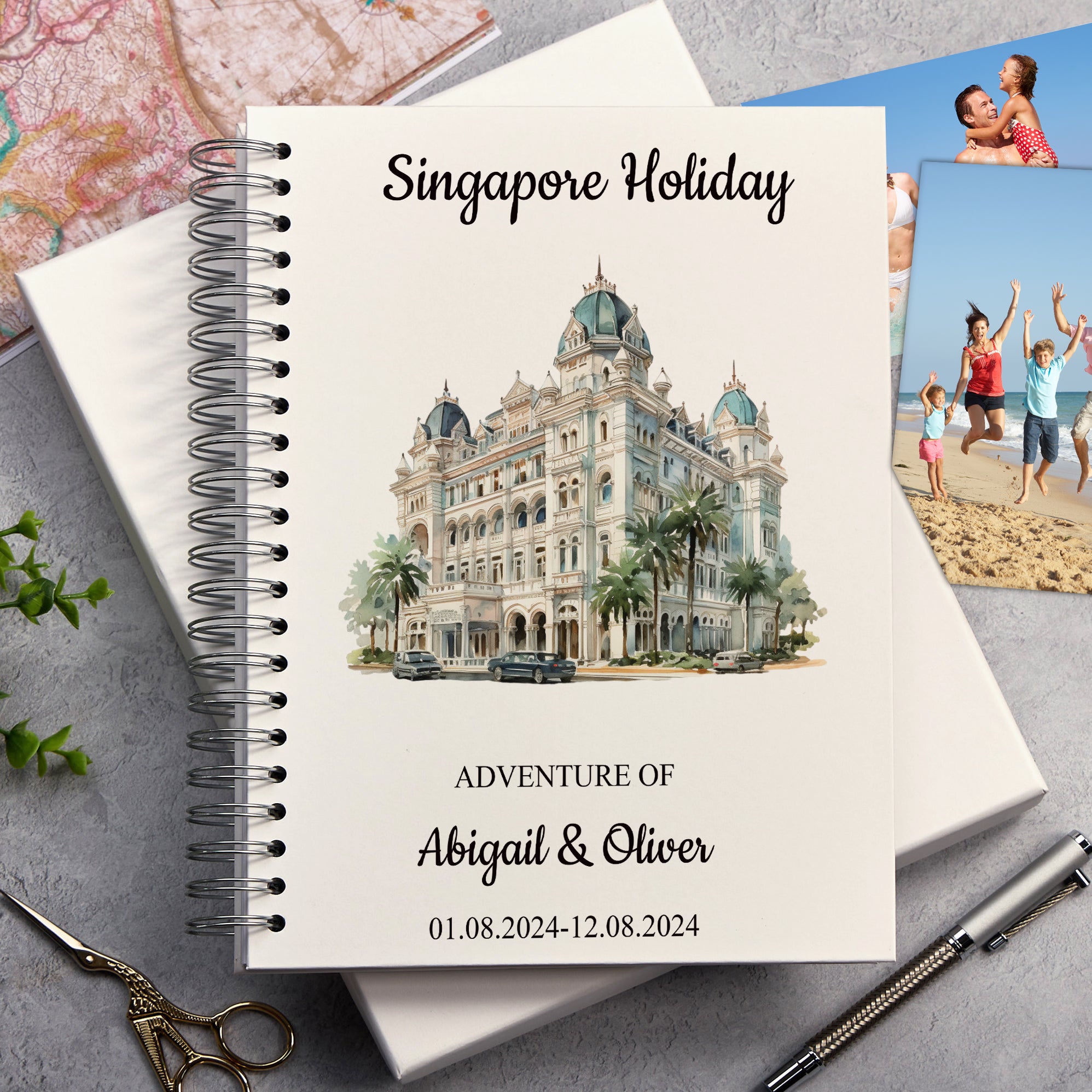 Personalised Singapore Holiday Memory Scrapbook Journal Photo Albums Adventures Photo Album ukgiftstoreonline Former Supreme Court A4 Portrait