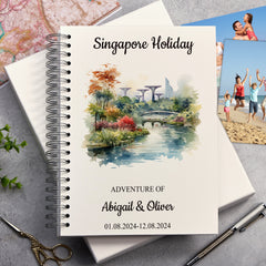 Personalised Singapore Holiday Memory Scrapbook Journal Photo Albums Adventures Photo Album ukgiftstoreonline Gardens By the Bay A4 Portrait