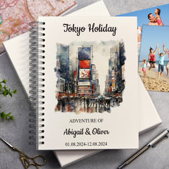 Personalised Tokyo Holiday Memory Scrapbook Journal Photo Albums Adventures Photo Album ukgiftstoreonline Shibuya Time Square A4 Portrait