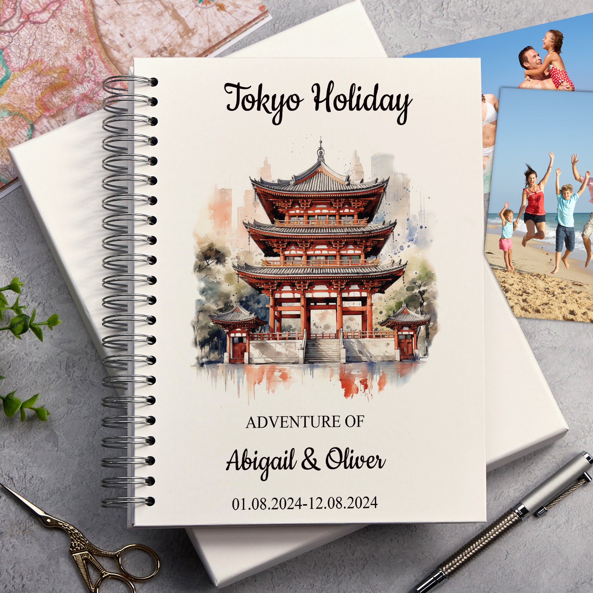 Personalised Tokyo Holiday Memory Scrapbook Journal Photo Albums Adventures Photo Album ukgiftstoreonline Temple A4 Portrait