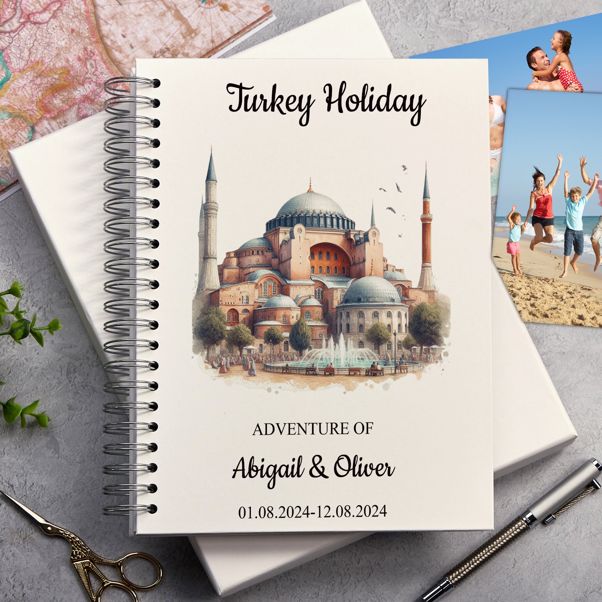 Personalised Turkey Holiday Memory Scrapbook Journal Photo Albums Adventures Photo Album ukgiftstoreonline Hagia-Sophia-Istanbul A4 Portrait
