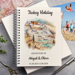 Personalised Turkey Holiday Memory Scrapbook Journal Photo Albums Adventures Photo Album ukgiftstoreonline Pamukkale A4 Portrait