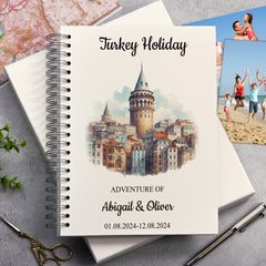 Personalised Turkey Holiday Memory Scrapbook Journal Photo Albums Adventures Photo Album ukgiftstoreonline Galata Tower A4 Portrait