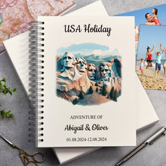 Personalised USA Holiday Memory Scrapbook Journal Photo Albums Adventures Photo Album ukgiftstoreonline Mount Rushmore A4 Portrait
