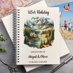 Personalised USA Holiday Memory Scrapbook Journal Photo Albums Adventures Photo Album ukgiftstoreonline Yellowstone National Park A4 Portrait