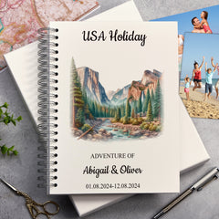 Personalised USA Holiday Memory Scrapbook Journal Photo Albums Adventures Photo Album ukgiftstoreonline Yosemite National Park A4 Portrait