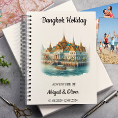 Personalised Bangkok Holiday Memory Scrapbook Journal Photo Albums Adventures Photo Album ukgiftstoreonline Grand-Palace A4 Portrait
