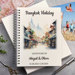 Personalised Bangkok Holiday Memory Scrapbook Journal Photo Albums Adventures Photo Album ukgiftstoreonline Bangkok A4 Portrait