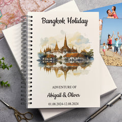 Personalised Bangkok Holiday Memory Scrapbook Journal Photo Albums Adventures Photo Album ukgiftstoreonline Templo de marmol A4 Portrait