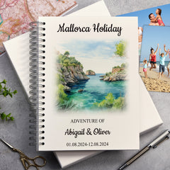 Personalised Majorca/Mallorca Holiday Memory Scrapbook Journal Photo Albums Adventures Photo Album ukgiftstoreonline Cala Deia A4 Portrait