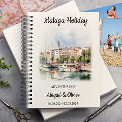 Personalised Malaga Holiday Memory Scrapbook Journal Photo Albums Adventures Photo Album ukgiftstoreonline Port A4 Portrait