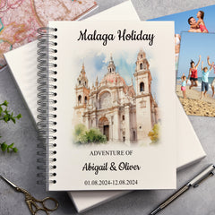 Personalised Malaga Holiday Memory Scrapbook Journal Photo Albums Adventures Photo Album ukgiftstoreonline Santa Iglesia Catedral Basílica A4 Portrait