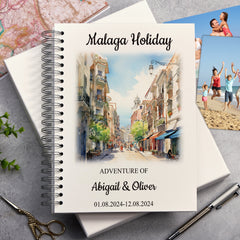 Personalised Malaga Holiday Memory Scrapbook Journal Photo Albums Adventures Photo Album ukgiftstoreonline Town centre A4 Portrait