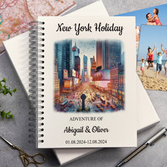 Personalised New York Holiday Memory Scrapbook Journal Photo Albums Adventures Photo Album ukgiftstoreonline Times Square A4 Portrait