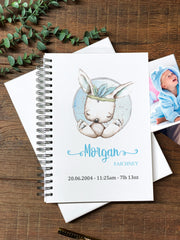 Large Baby Boy Memories Photo Album Scrapbook With Cute Rabbit