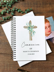 Large Communion Photo Album Scrapbook Guest Book Boxed With Wood Cross