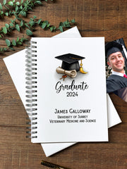 Large Graduation Photo Album Scrapbook With Hat and Scroll