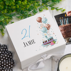Personalised 21st Birthday Gifts For Him Keepsake Memory Box