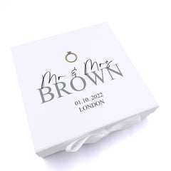 Personalised Wedding Ring Design Keepsake Memory Box