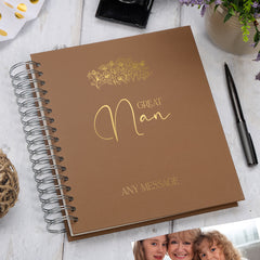 Personalised Large Great Nan Memory Photo Album With Sentiment Multiple Colours