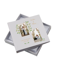 Personalised Large Wedding Photo Album Linen Cover Photo Storage With Custom Photo Design