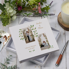 Personalised White Wedding Photo Album Gift With Custom Photos For Couples Wedding, Engagement