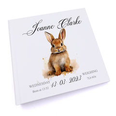 Personalised Baby Photo Album Gift With Woodland Bunny