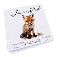 Personalised Baby Photo Album Gift With Woodland Fox