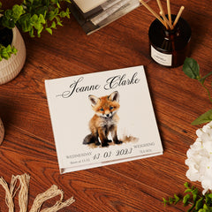 Personalised Baby Photo Album Gift With Woodland Fox